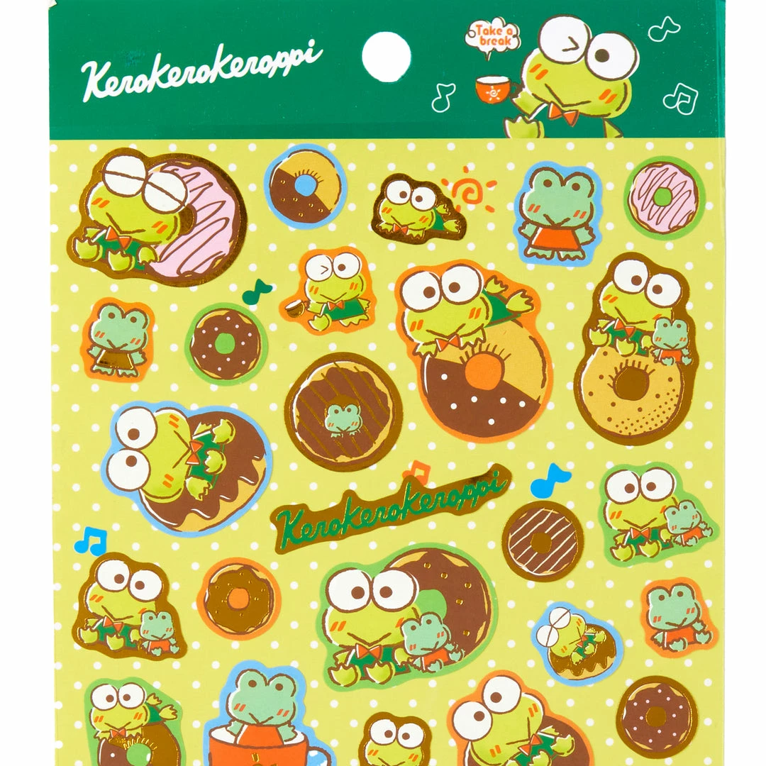 Sanrio Original New Keroppi Gold Accent Sticker Sheet 5 Sanrio Original New Keroppi Gold Accent Sticker Sheet