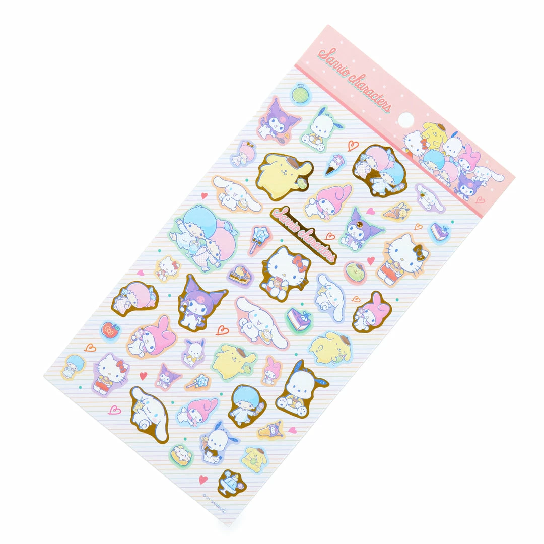 Sanrio Original Sanrio Characters Gold Accent Sticker Sheet New 3 Sanrio Original Sanrio Characters Gold Accent Sticker Sheet New
