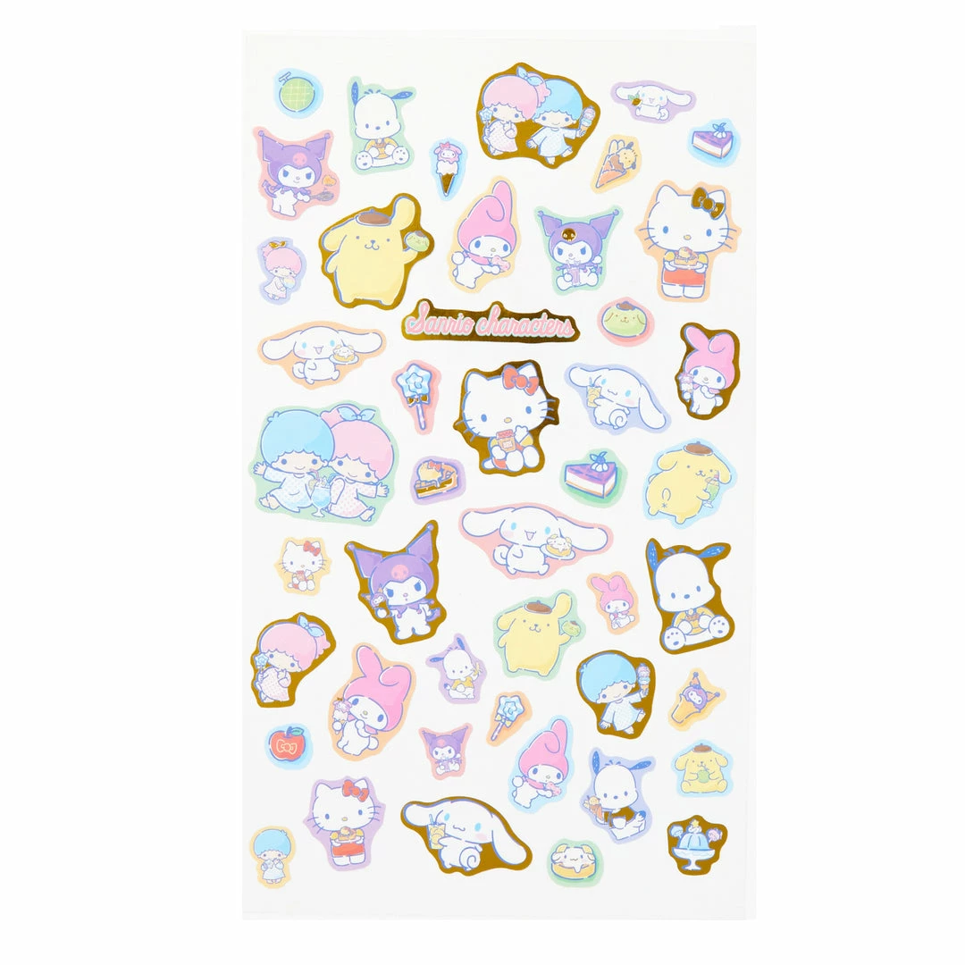 Sanrio Original Sanrio Characters Gold Accent Sticker Sheet New 4 Sanrio Original Sanrio Characters Gold Accent Sticker Sheet New