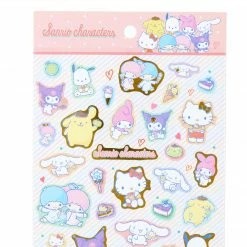 Sanrio Original Sanrio Characters Gold Accent Sticker Sheet New 7 Sanrio Original Sanrio Characters Gold Accent Sticker Sheet New