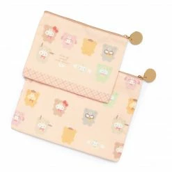 Japan Original Sanrio Characters Flat Zipper Pouch Set (Bear Series) New