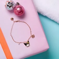 Global License Kuromi Gold Enamel Charm Bracelet