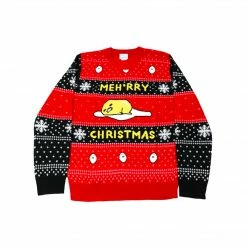 RIPPLE JUNCTION Gudetama Meh-rry Christmas Ugly Holiday Sweater Characters