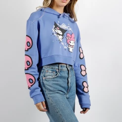 BIOWORLD Characters My Melody & Kuromi X Dumbgood Crop Hoodie 9 BIOWORLD Characters My Melody & Kuromi X Dumbgood Crop Hoodie