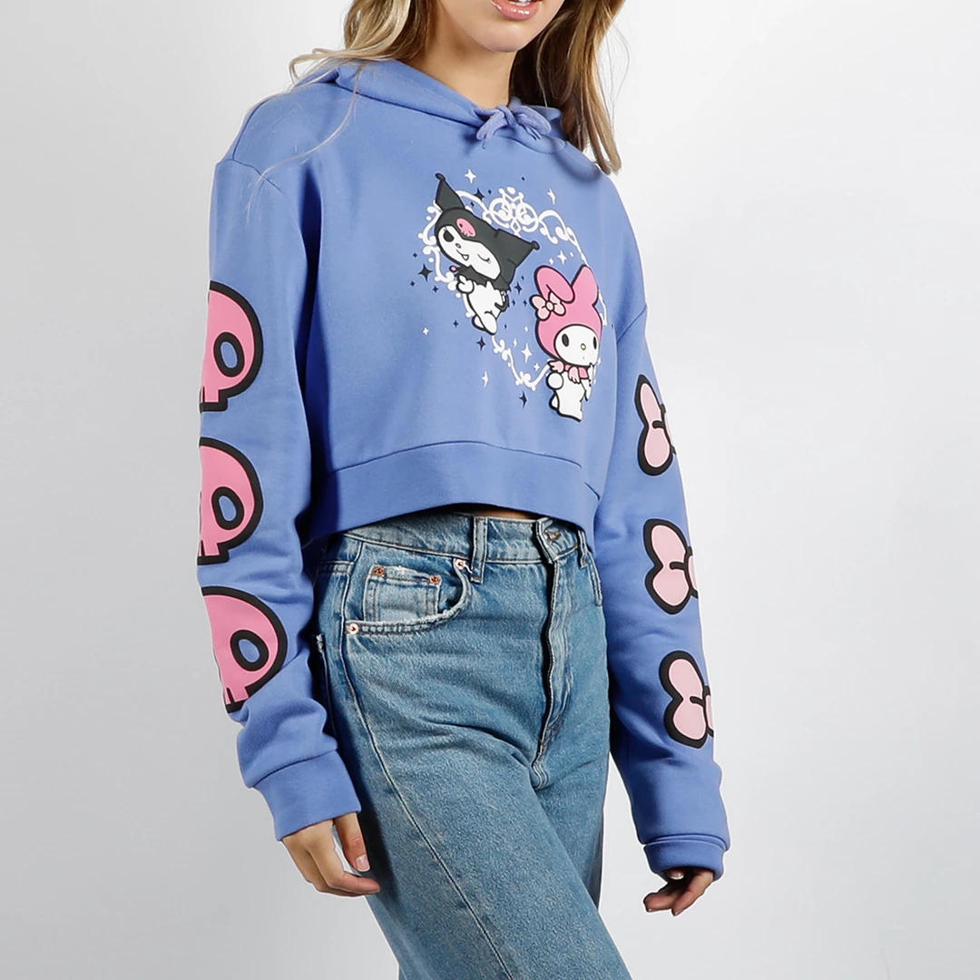 BIOWORLD Characters My Melody & Kuromi X Dumbgood Crop Hoodie 6 BIOWORLD Characters My Melody & Kuromi X Dumbgood Crop Hoodie