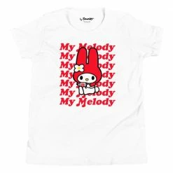Printful Characters Youth My Melody Red Logo T-Shirt White